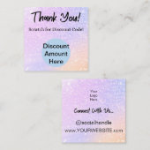 Rainbow Glitzer Scratch Off Discount Card Quadratische Visitenkarte (Vorne/Hinten)
