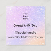 Rainbow Glitzer Scratch Off Discount Card Quadratische Visitenkarte (Rückseite)