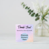 Rainbow Glitzer Scratch Off Discount Card Quadratische Visitenkarte (Stehend Vorderseite)