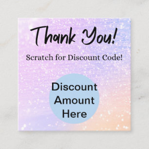 Rainbow Glitzer Scratch Off Discount Card Quadratische Visitenkarte