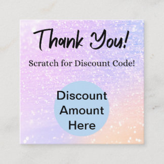Rainbow Glitzer Scratch Off Discount Card Quadratische Visitenkarte