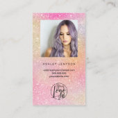 Rainbow Glitzer Script Foto Logo-Bestellung Vielen Visitenkarte (Rückseite)