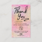 Rainbow Glitzer Script Foto Logo-Bestellung Vielen Visitenkarte (Vorderseite)