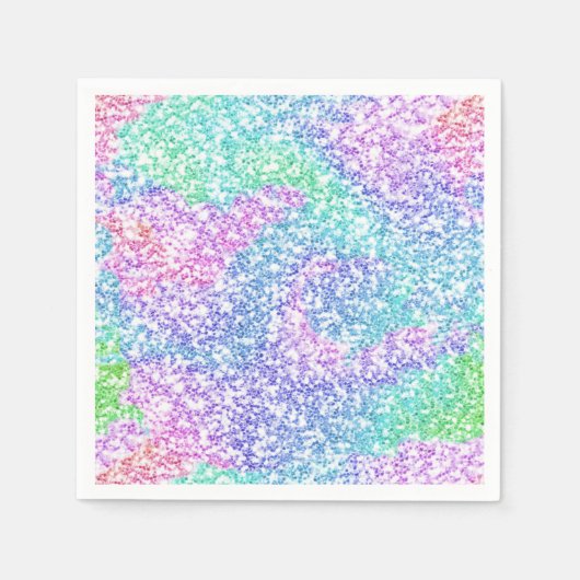 Rainbow-Glitzer Serviette (Vorderseite)