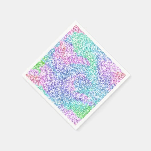 Rainbow-Glitzer Serviette (Ecke)