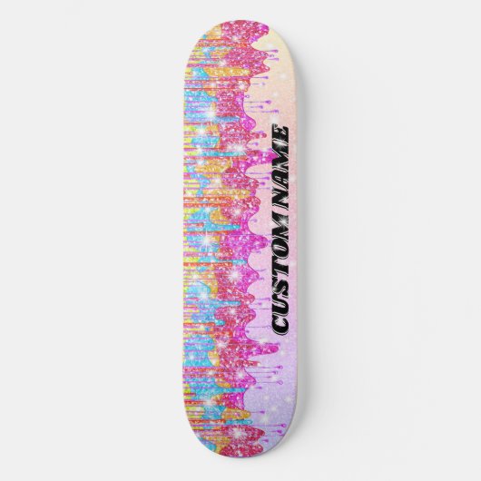 Rainbow Glitzer Skateboard (Vorderseite)