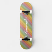 Rainbow Glitzer Skateboard personalisiert mit Name (Vorderseite)