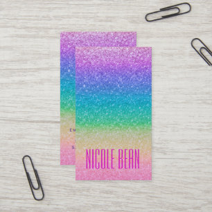 Rainbow Glitzer Sparkle Glamour Girl Chic Visitenkarte