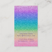 Rainbow Glitzer Sparkle Glamour Girl Chic Visitenkarte (Rückseite)