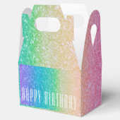Rainbow Glitzer Sparkle Hübsch Birthday Party Glam Geschenkschachtel (Geöffnet)
