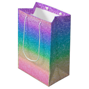 Rainbow Glitzer Sparkle Hübsch Birthday Party Glam Mittlere Geschenktüte