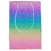 Rainbow Glitzer Sparkle Hübsch Birthday Party Glam Mittlere Geschenktüte (Vorderseite)