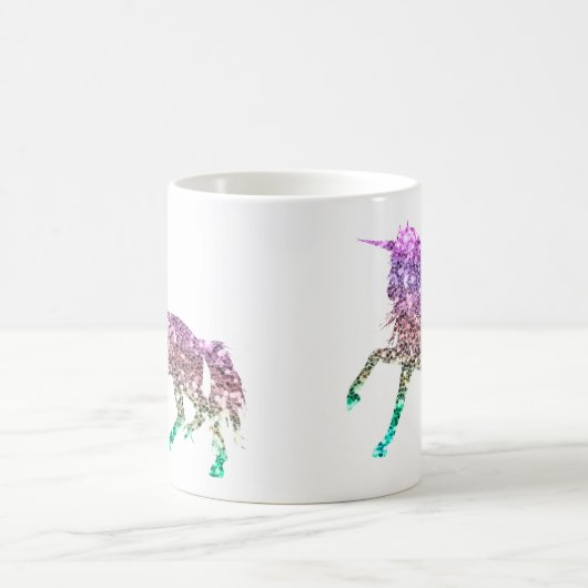 Rainbow Glitzer Sparkle Unicorn Iridescent Tasse (Mittel)