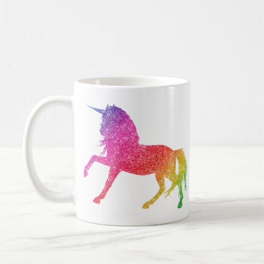 Rainbow Glitzer Sparkle Unicorn Tasse (Links)