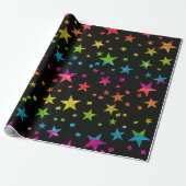 Rainbow Glitzer Stars Hochzeit Weihnachten Geburts Geschenkpapier (Ungerollt)