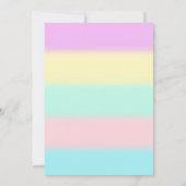 Rainbow Glitzer Stars Unicorn Einladung zum Geburt (Rückseite)