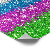Rainbow Glitzer Streifen Poster (Ecke)