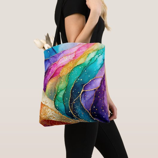 Rainbow Glitzer Tote Bag Tasche (Von Nahem)