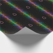 Rainbow Glitzer Trippy Hippie Pride Heart Geschenkpapier (Ecke)