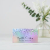 Rainbow Glitzer Tropfen Beauty Visitenkarte (Stehend Vorderseite)