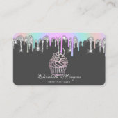 Rainbow Glitzer Tropfen Cupcake Bakery Visitenkarte (Vorderseite)