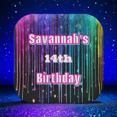 Rainbow Glitzer Tropfen Geburtstagsparty Pappteller