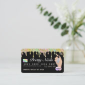 Rainbow Glitzer Tropfen Holographic Nail Tech Cred Visitenkarte (Stehend Vorderseite)