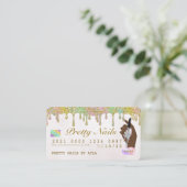 Rainbow Glitzer Tropfen Holographic Nail Tech Cred Visitenkarte (Stehend Vorderseite)