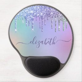 Rainbow Glitzer Tropfen Personalisiert Gel Mousepad