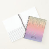 Rainbow Glitzer Tropfen Rhinestones Mit Monogramm Notizblock (Innenseite)