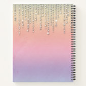 Rainbow Glitzer Tropfen Rhinestones Mit Monogramm Notizblock (Rückseite)