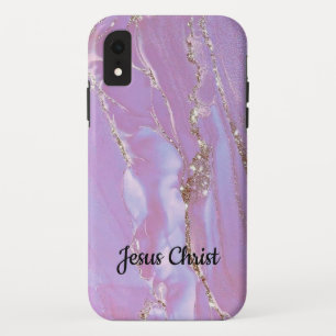 Rainbow Glitzer Tropfen rosa Monogramm Case-Mate iPhone Hülle
