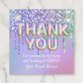 Rainbow Glitzer Tropfens Girl Birthday Party Gefal Geschenkanhänger (Vorderseite)