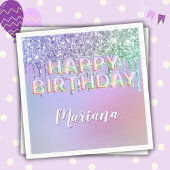 Rainbow Glitzer Tropfens Girl Birthday Party Serviette