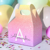 Rainbow-Glitzer und Sparkle-Monogramm Geschenkschachtel