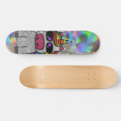 Rainbow Glitzer Unicorn Funkelnd Chrome Holographi Skateboard (Horizontal)
