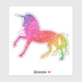 Rainbow Glitzer Unicorn Hübsches Pferd Sparkle Aufkleber (Blatt)