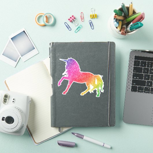 Rainbow Glitzer Unicorn Hübsches Pferd Sparkle Aufkleber (iPad Hülle)