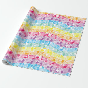 Rainbow Glitzer Unicorn Party Geschenkpapier