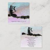 *~* Rainbow Glitzer. Universe GODESS Meditation Quadratische Visitenkarte (Vorne/Hinten)