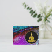 *~* Rainbow Glitzer Universe Meditation Buddha  Visitenkarte (Stehend Vorderseite)