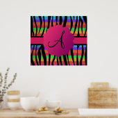 Rainbow-Glitzer-Zebrastreifen mit Monogramm Poster (Küche)