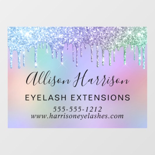 Rainbow Glitzern Beauty Business Fensteraufkleber (Blatt)