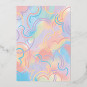 Rainbow Glitzern Folieneinladung (Rückseite)