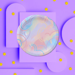 Rainbow-Glitzern-Papierplatte Pappteller