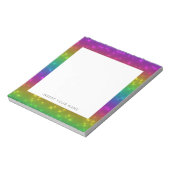 Rainbow-Glitzern Personalisiert Notepad 5,5" x 6" Notizblock (Rotiert)