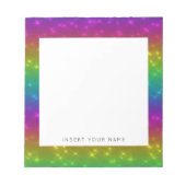 Rainbow-Glitzern Personalisiert Notepad 5,5" x 6" Notizblock (Vorderseite)