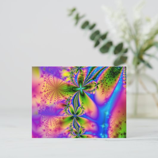 Rainbow-Glitzern Postkarte (Stehend Vorderseite)