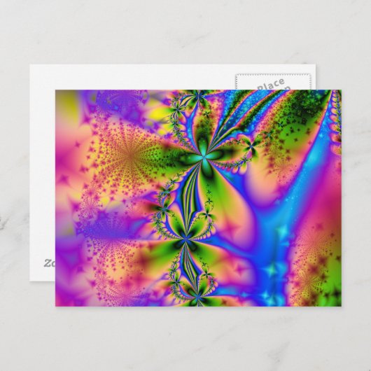 Rainbow-Glitzern Postkarte (Vorne/Hinten)