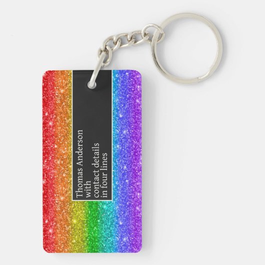 Rainbow-Glitzern sind wie Feuerwerke Schlüsselanhänger (Rückseite)